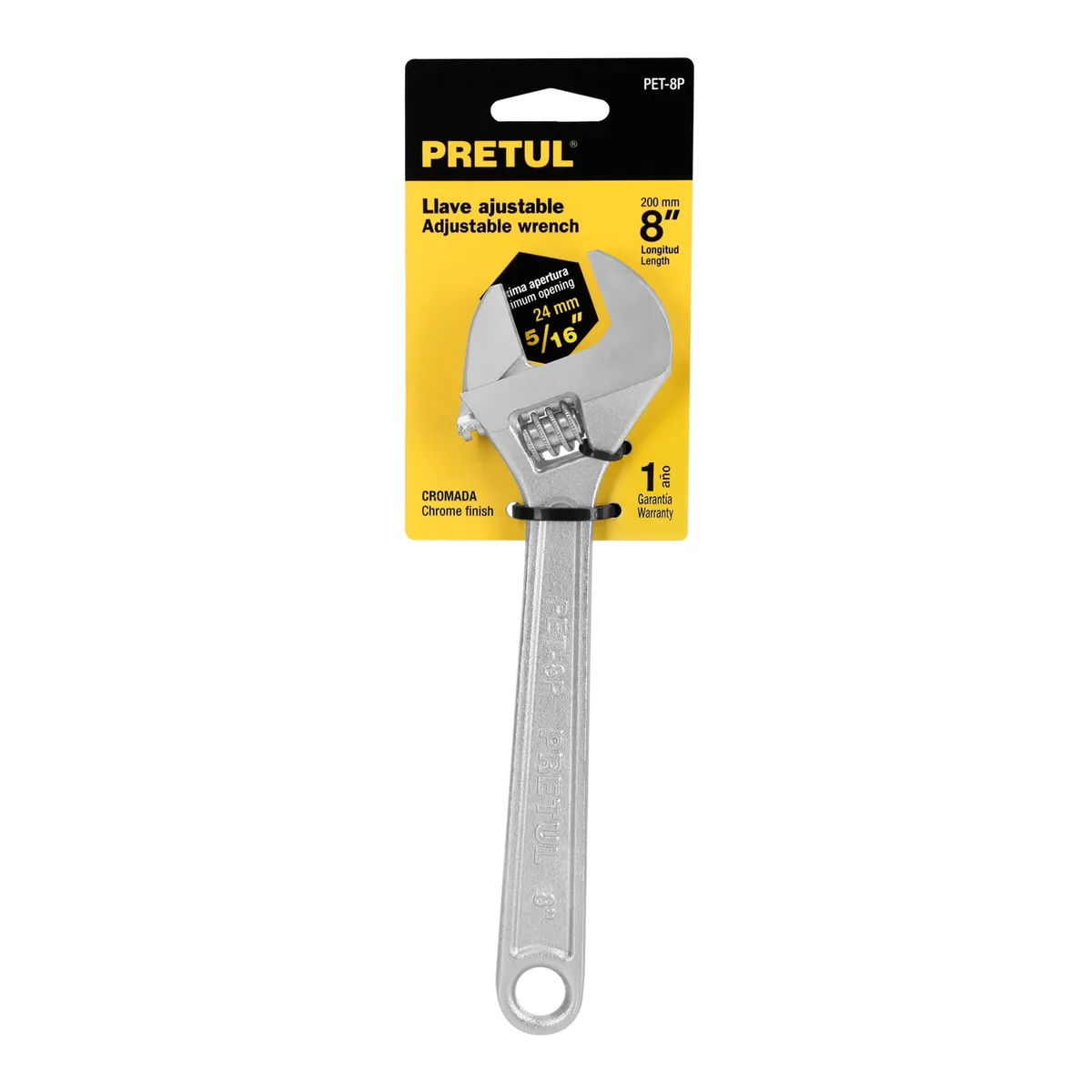 Llave Ajustable 8 Cromada
