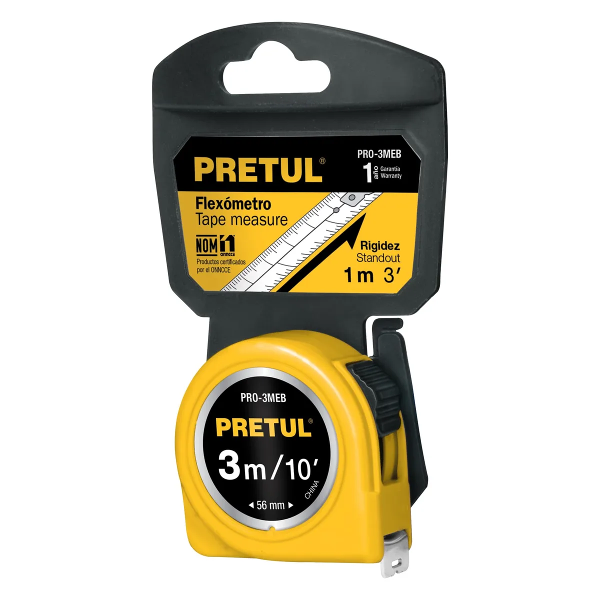 Flexómetro Amarillo 3 M Cinta 13 Mm