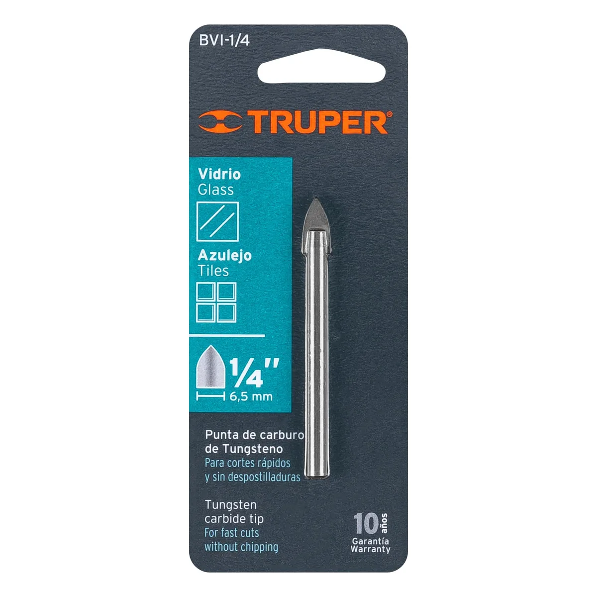 Broca para Vidrio y Azulejo de 1/4"