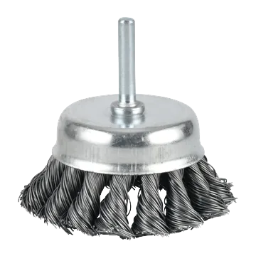 Grata COPA Conica Acero Trenzado 3" C/vastago