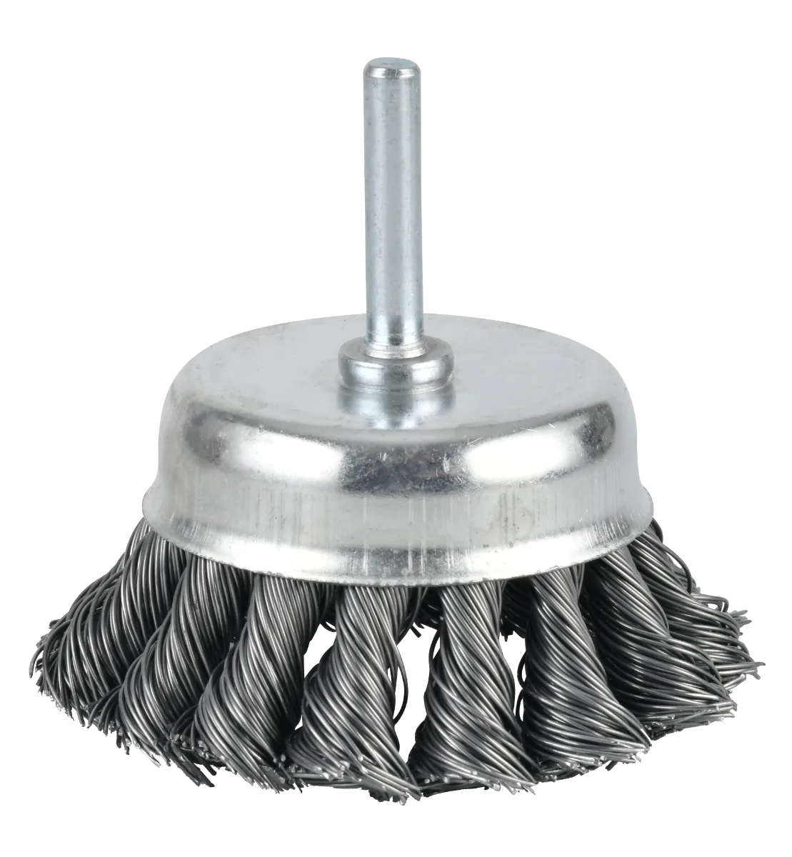 Grata COPA Conica Acero Trenzado 3" C/vastago
